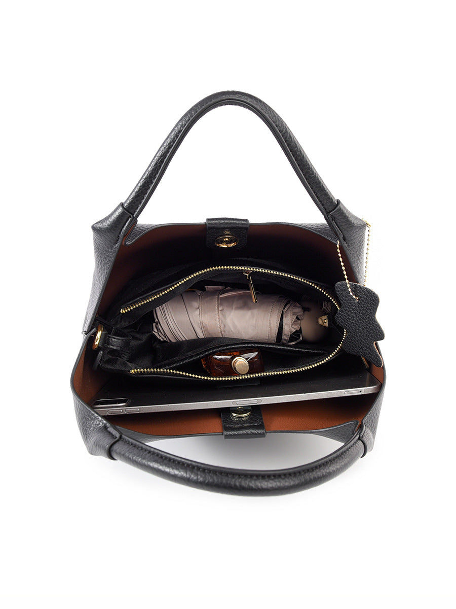 Cross-border bucket bag classic minimalist women's handbag, large capacity commuter bag, fashionable versatile handbag, women's crossbody bag