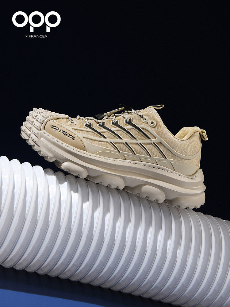 Ténis OPP para homem, modelo primavera, nicho, sofisticado, leve, luxuoso, casual, com sola de pneu, estilo rústico, bonito, samurai preto, para pais modernos.