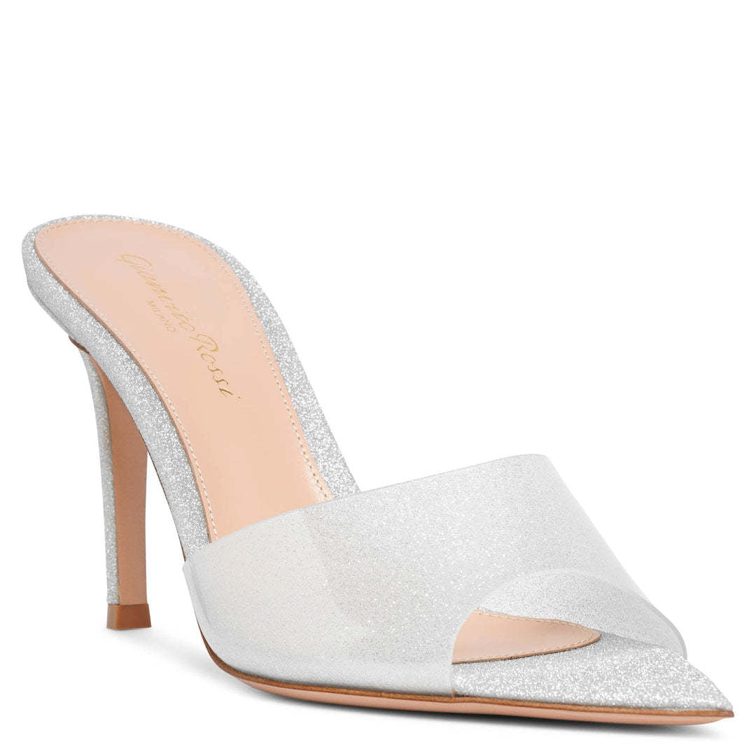 2026 Summer Transparent PVC Stiletto Heel High Heel Slippers Women's European and American Style Pointed Toe Open-toe Sandals Women's Shoes Show Leg Length