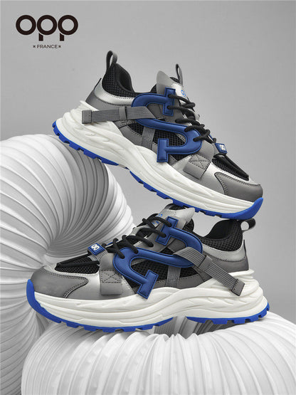 OPP men's shoes spring thick sole heightening, outdoor sports running leisure, versatile niche trendy brand ruffian, handsome daddy shoe men