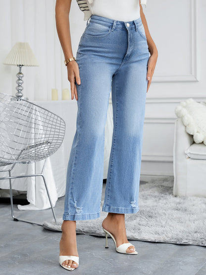 European and American cross-border foreign trade new women's clothing high elastic loose wide-leg casual women's jeans WOEMN JEANS