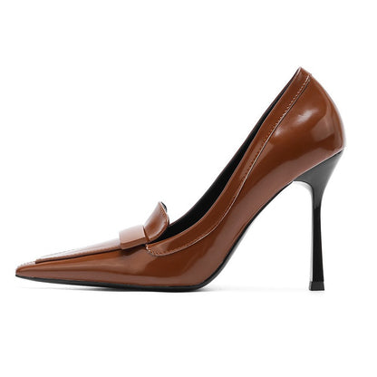 YX Poplar Forest Same 2026 Fall/Winter New High Heels Women's Leather Pointed Toe Shallow-Mouth Elegant and Sexy Stiletto Heel Shoes