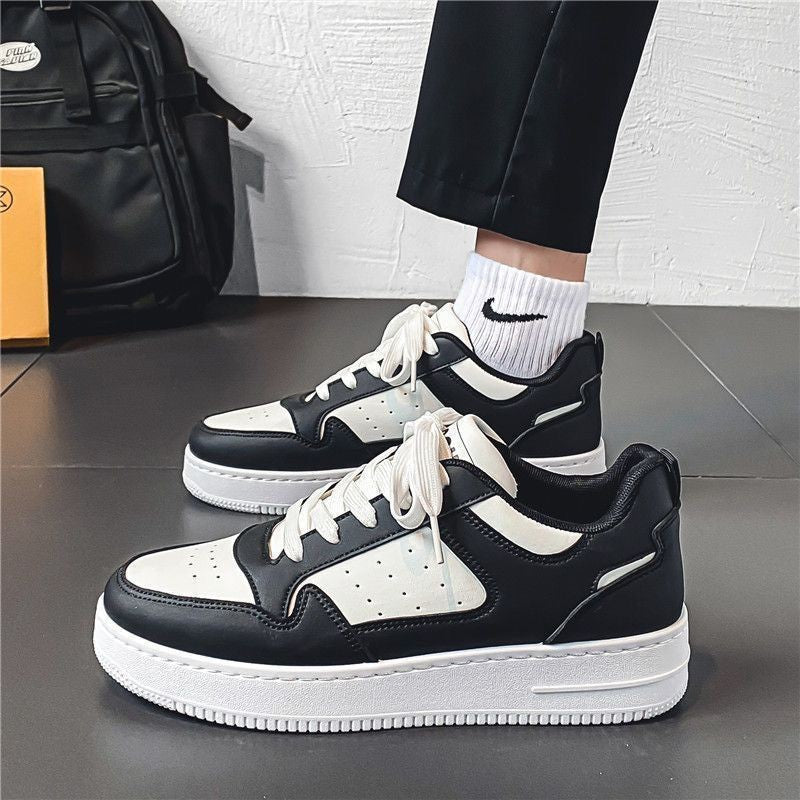 2026 Men's Spring New Breathable White Shoes, Trendy Versatile Thick-Soled Sports Casual Low-Top Sneakers