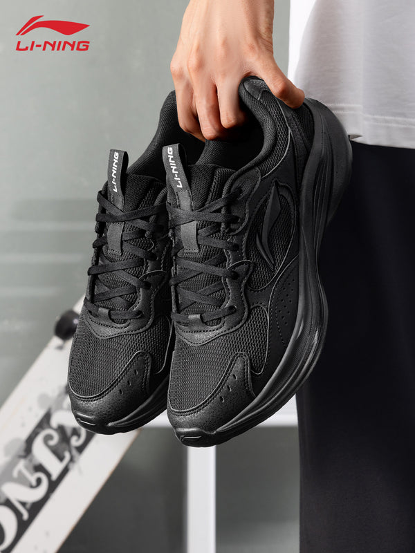 Li-Ning men's sports shoes 2026 summer new mesh breathable running shoes, black lightweight soft-soled commuter running shoes