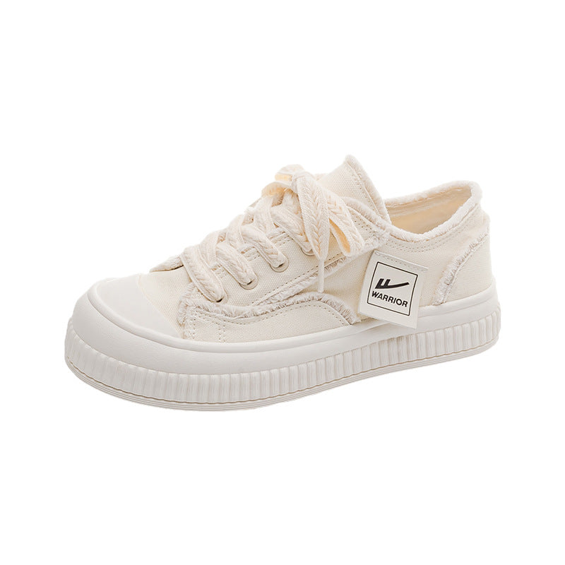 Pull-back raw edge board shoes creative spring and autumn platform beggar shoes Hong Kong style practical lace-up casual women's shoes thick sole casual