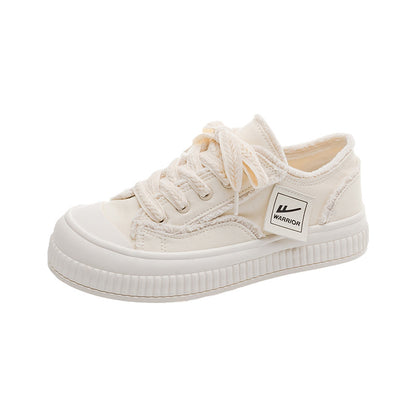 Pull-back raw edge board shoes creative spring and autumn platform beggar shoes Hong Kong style practical lace-up casual women's shoes thick sole casual