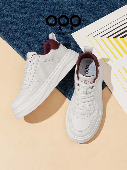 OPP men's shoes spring 2026 new light luxury leather versatile white shoes thick-soled casual trend sports shoes for men