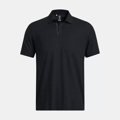 UA Under Armour Men's Short Sleeve Sports POLO Shirt 2025 Summer New Black Quick Drying T-Shirt 1385128-001