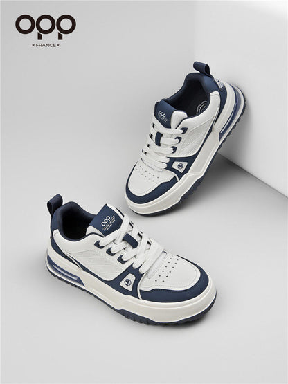 OPP casual board shoes 2026 spring men's air cushion shock absorption sports versatile popular low-top high-end white shoes