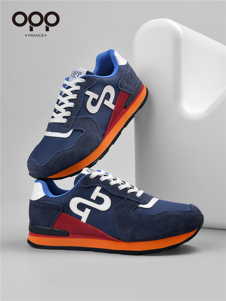 OPP Men's Shoes Spring Genuine Leather Athleisure Shoes Fashion and Versatile Outdoor Plus Size Men's Platform Anti-Slip Forrest Gump Shoes