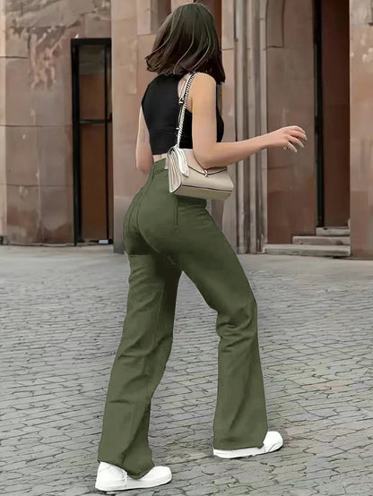 European and American foreign trade cross-border women's jeans multi-color wash straight stretch casual trousers WOMEN JEANS