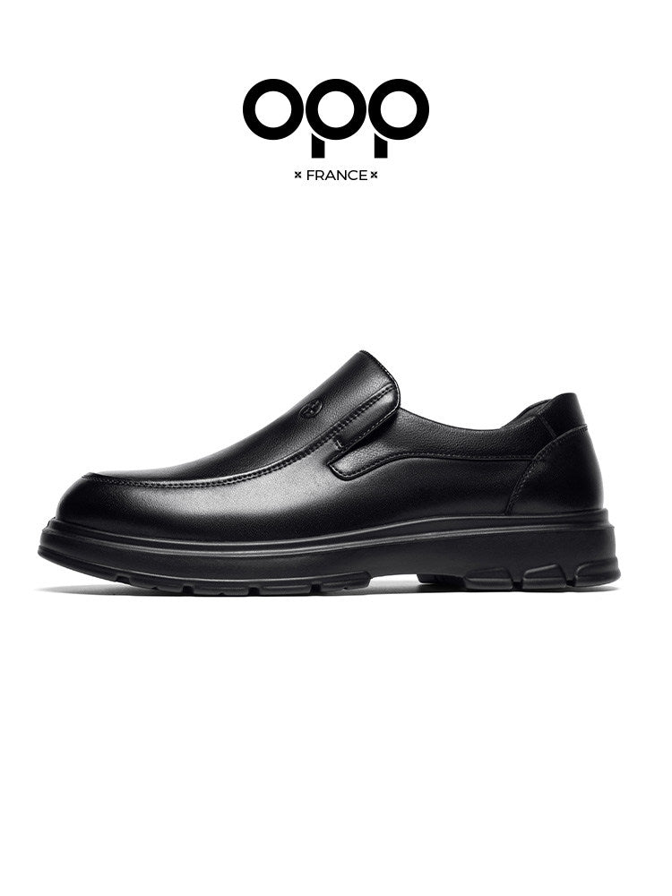 OPP men's shoes spring leather black slippers comfortable fashion business casual high-end British style leather shoes for men