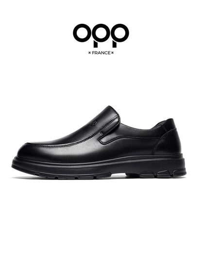 OPP men's shoes spring leather black slippers comfortable fashion business casual high-end British style leather shoes for men