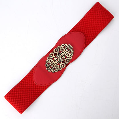 Wide belt women's elastic decoration with dress simple and versatile fashion waist closure women's belt manufacturer wholesale