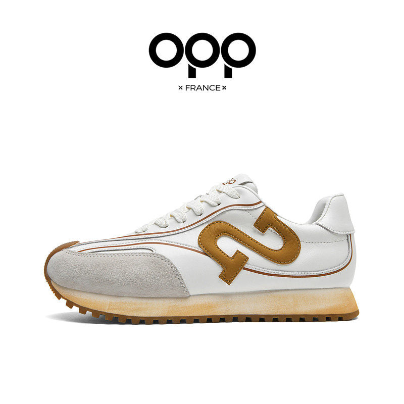 OPP Men's Shoes Spring 2026 New Retro Versatile Casual Shoes Men's Outdoor Sports Running Leather Forrest Gump Shoes