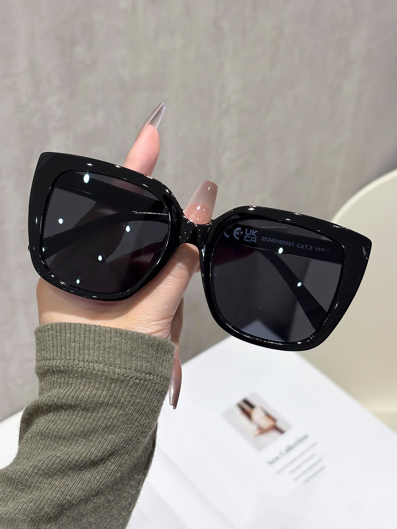 Fashion flat mirror women's high-end large-frame glasses frame cat's eye European and American trend unlimited prescription casual decorative glasses