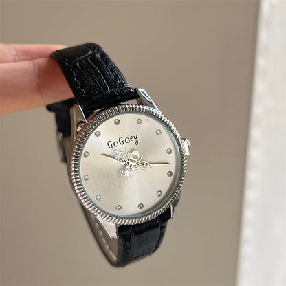 Ancient European trendy high-end vintage couple's watches, little bee pointers, niche belt wristwatches for women, cross-border bestsellers