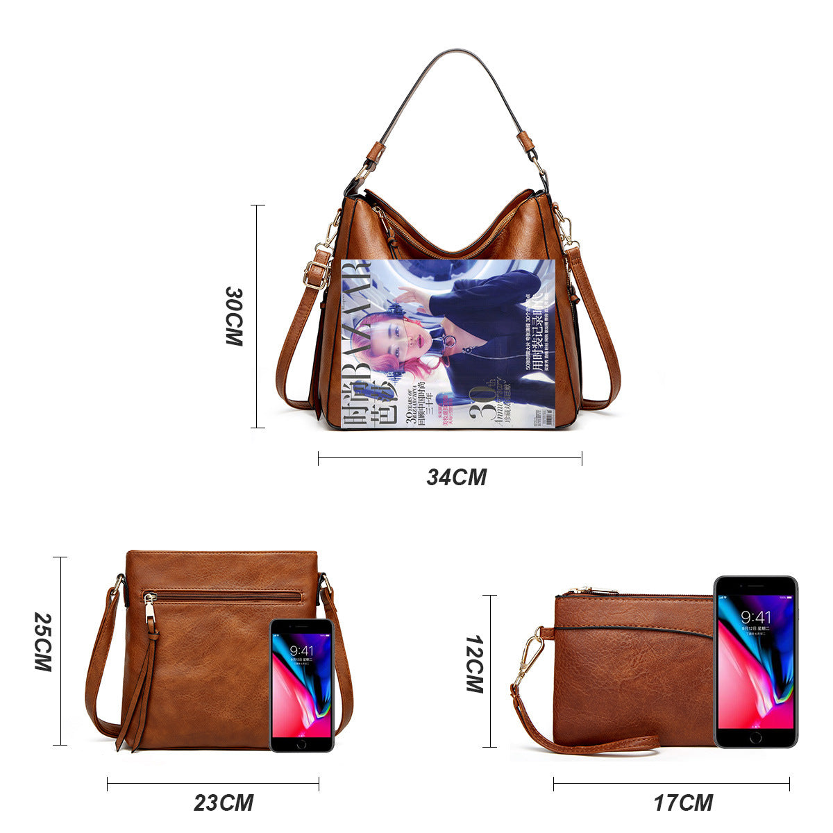 Bolsa de senhora Amazon, modelo favorito de 2024, estilo europeu e americano, multiusos, tipo saco ou bolsa de ombro, para venda por grosso.