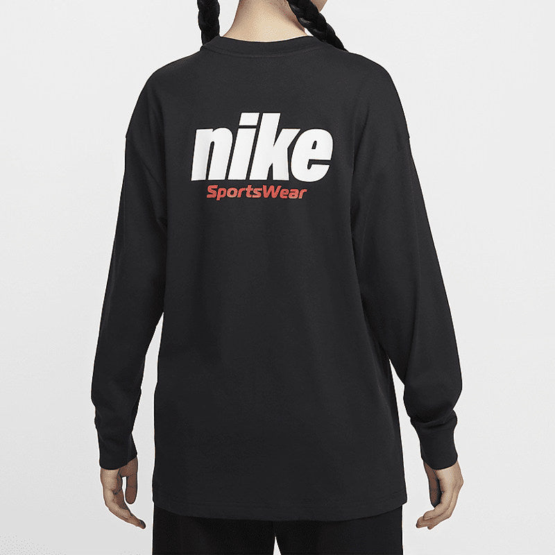 NIKE Women's Crew Neck Knit Athleisure Breathable Loose Pullover T-Shirt HQ1574-045