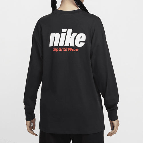 NIKE Women's Crew Neck Knit Athleisure Breathable Loose Pullover T-Shirt HQ1574-045