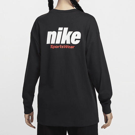 NIKE Women's Crew Neck Knit Athleisure Breathable Loose Pullover T-Shirt HQ1574-045