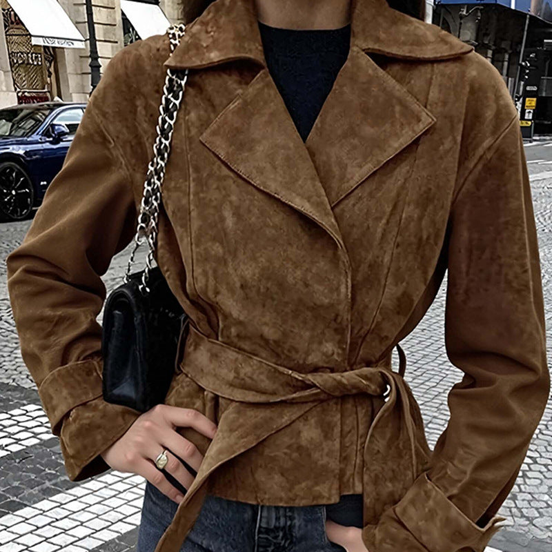 Spring 2026 Amazon New American Vintage Lapel Jacket Women's Cross-Border Personalized Street Jacket