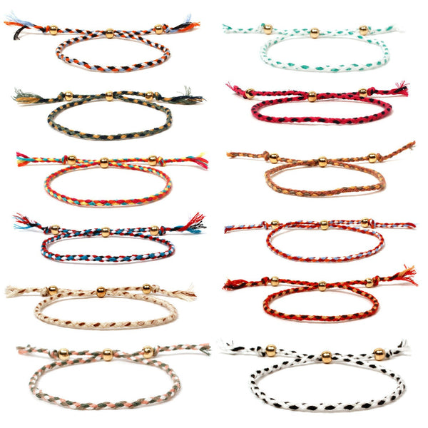 Custom cross-border jewelry Amazon hot sale new gold bead bracelet women's fashion hand-woven colored thread hand jewelry - view 2 | Ciaura