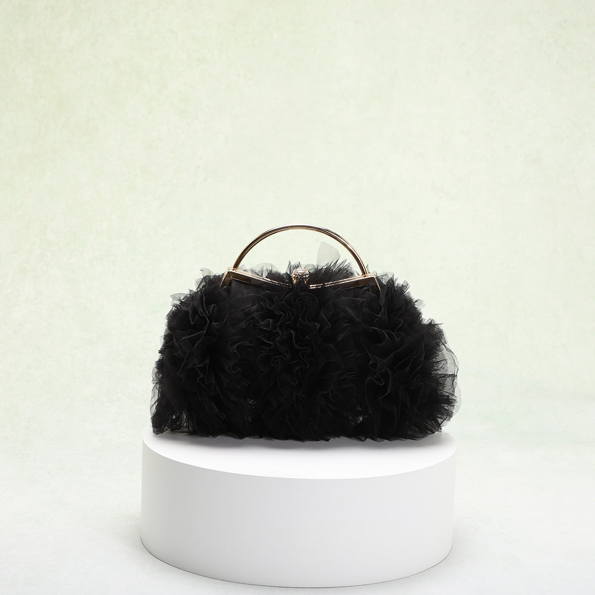 Mesh lace plissado clip bag jantar tote bag versão coreana doce vento flor clump apertado romântico casamento saco de noiva