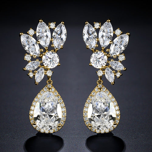 New women's earrings, diamond-studded lupine teardrop-shaped tassel earrings, Baroque court style, multicolor versatile earrings