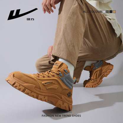 Pull-back high-top platform shoes, workwear, sports leisure, high-end rhubarb boots, outdoor tourism, British style autumn men's shoes