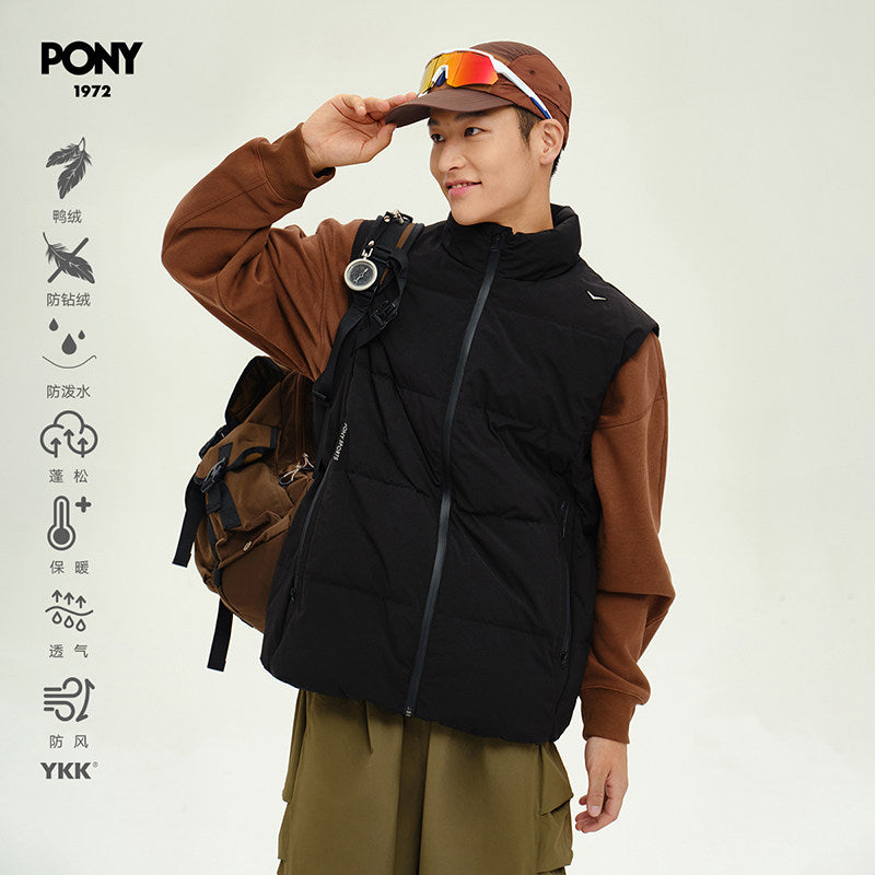 PONY1972 autumn and winter new duck down warm and lightweight wear-resistant down vest 243U2EG50