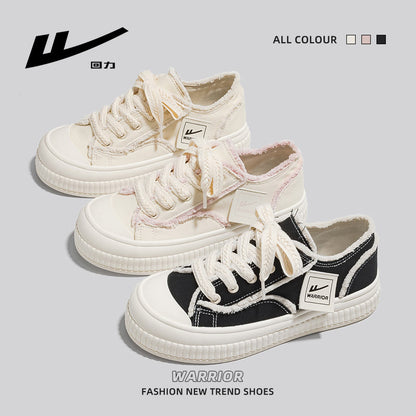 Pull-back raw edge board shoes creative spring and autumn platform beggar shoes Hong Kong style practical lace-up casual women's shoes thick sole casual
