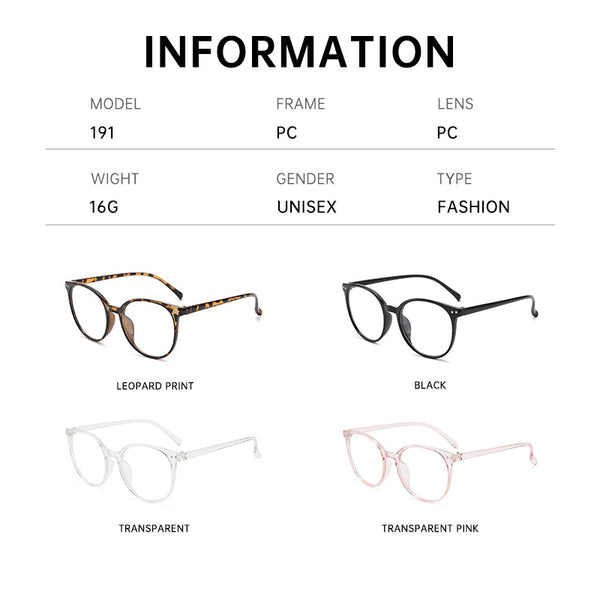Bare-faced blue light blocking glasses frames for women, new classic Rice Spike for big faces, slimming flat glasses, lightweight vintage eye frames