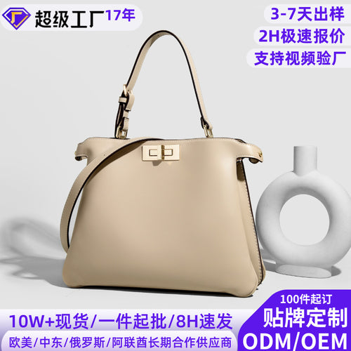 Internacional Bolsa de mão feminina Novo modelo minimalista Grande capacidade para o dia a dia bolsa fashion couro macio bolsa gatinho versátil modelo Bolsa bucket