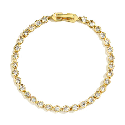 Best-selling classic over-set tennis ball necklace set with zircon, European and American hip-hop personalized jewelry, high-end hand accessory for women