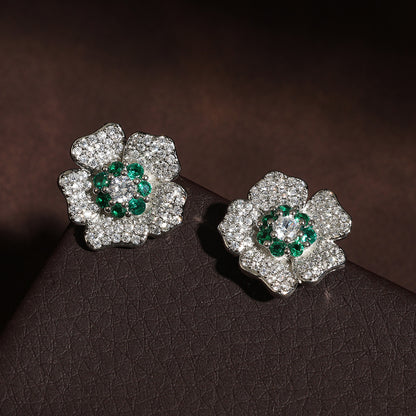 European and American new best-selling women's earrings, AliExpress bestseller flower fashion creative women's earrings and rings two-piece set