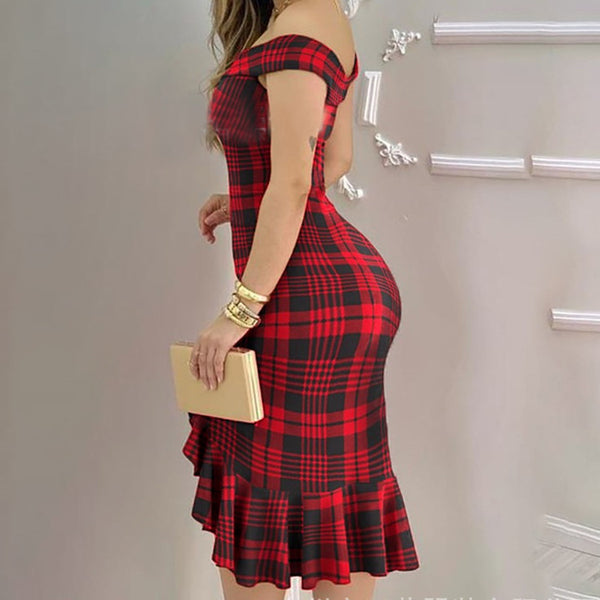 2025 summer new European and American cross-border fashion temperament casual and versatile one-shoulder slim hip dress 661