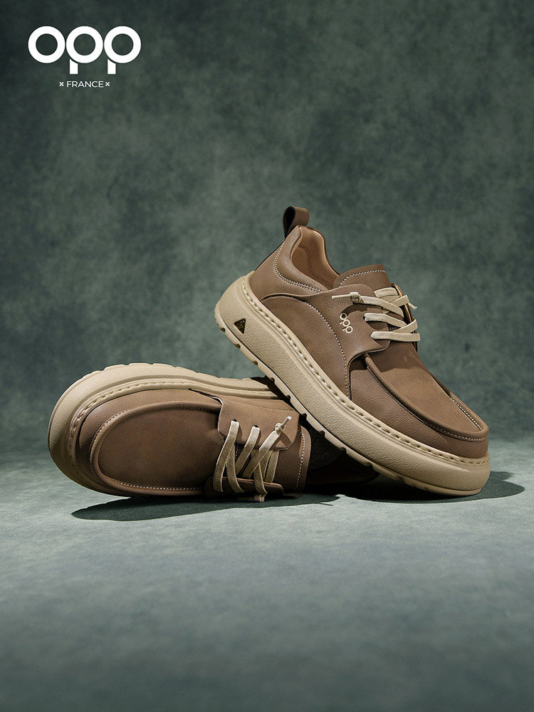 OPP loafers, men's spring platform, British versatile business casual commuter leather shoes, leather retro light luxury shoes