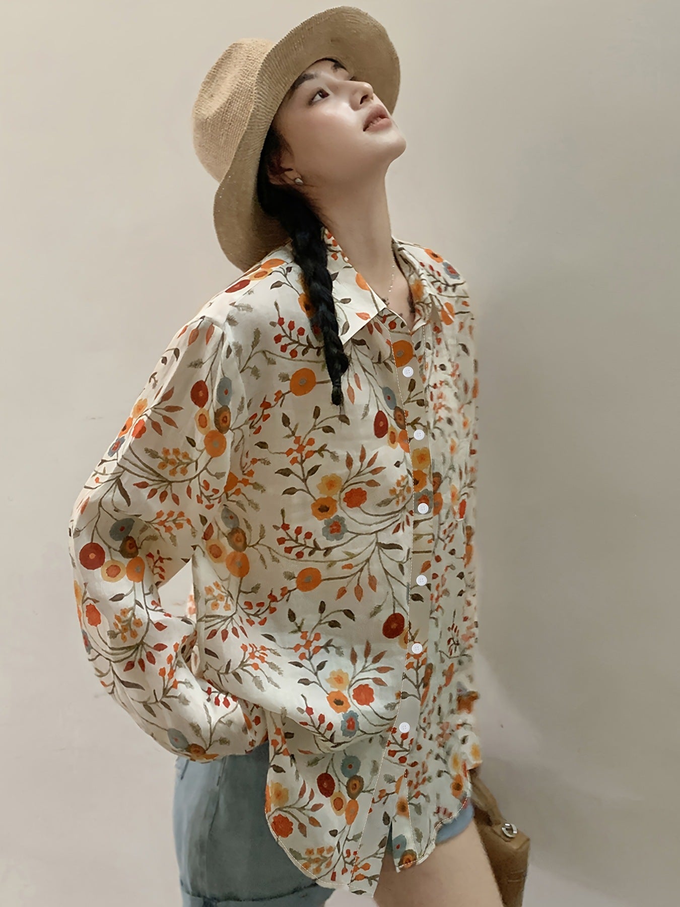 Cross-border European and American full print, a variety of pattern options, long sleeves loose casual top shirt