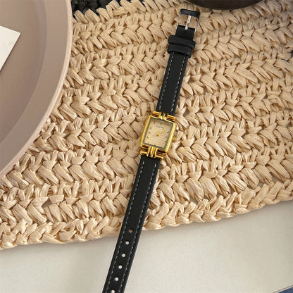 Live broadcast explosive small fragrance style second-hand watches literary niche design exquisite and small sugar cube watches women's quartz watches