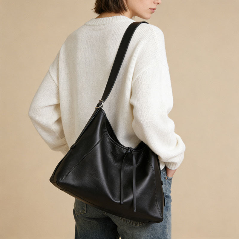 Bolsa tote Novo modelo 2026 Preto samurai Bolsa elegante minimalista Bolsa versátil para o dia a dia Grande capacidade Bolsa de ombro feminina