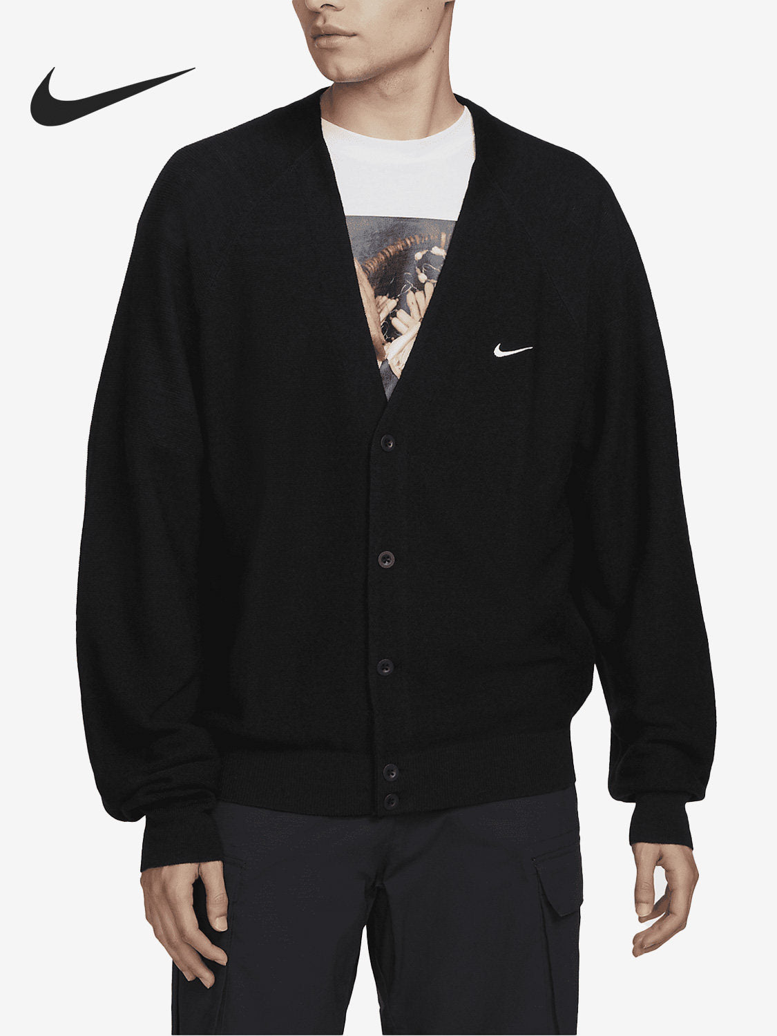 Nike/Nike Official Genuine Men's and Women's Comfortable, Casual and Breathable V-Neck Sweat Jacket DQ6307-010