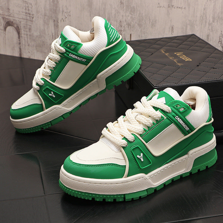 Versáteis sapatos brancos de strass malha baixa sapatos papai casual verão respirável tendência versátil plataforma sola aumento de altura para homens