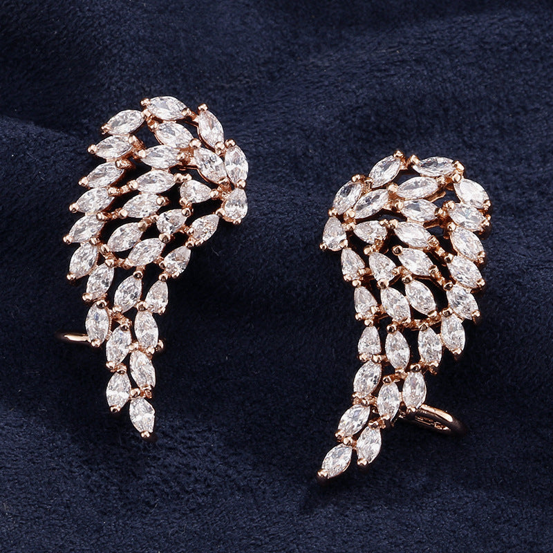 New women's earrings, diamond-studded lupine teardrop-shaped tassel earrings, Baroque court style, multicolor versatile earrings