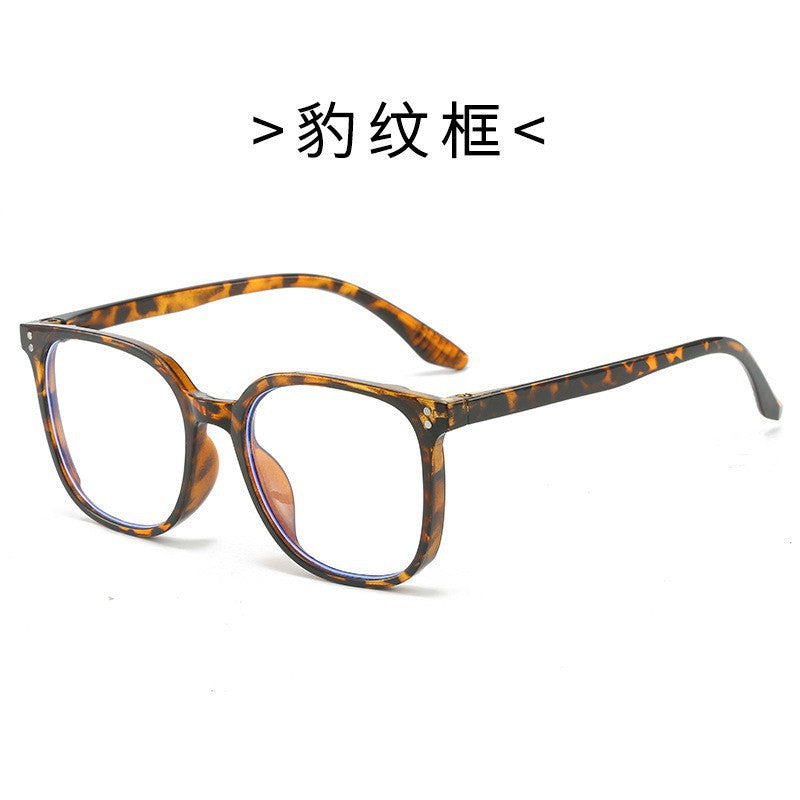 Mi Ding square frame glasses for women, cross-border bare face black frame blue light blocking glasses, student fashion versatile decorative frames