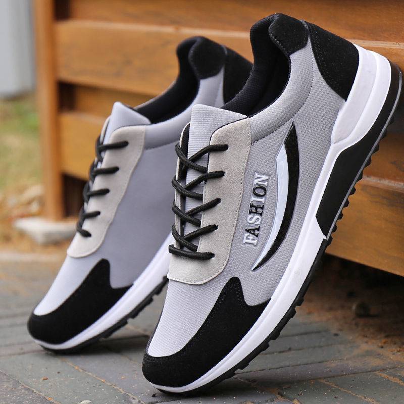 New Men's Travel Shoes Breathable Platform Men's Shoes Low Top Lace-up Korean Trendy Casual Shoes Men's Cross-Border Wholesale