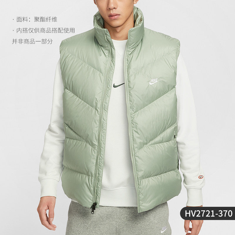 Nike Official Genuine 2025 Men's Loose Stand Up Collar Water-Repellent Warm Down Vest HV2721-010