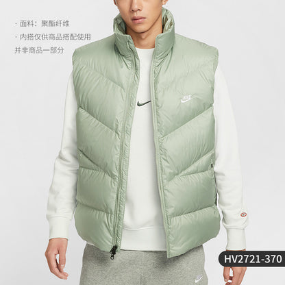 Nike Official Genuine 2025 Men's Loose Stand Up Collar Water-Repellent Warm Down Vest HV2721-010