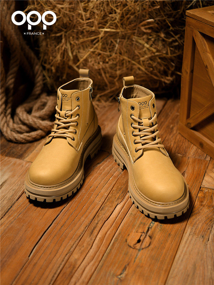 OPP Martin boots men's winter 2026 new British style high-top retro height-increasing outdoor sports workwear rhubarb boots