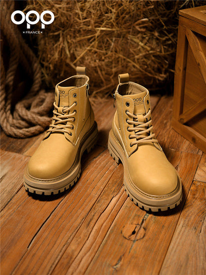 OPP Martin boots men's winter 2026 new British style high-top retro height-increasing outdoor sports workwear rhubarb boots